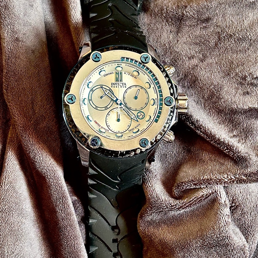 Invicta Black and Silver Chronograph Watch